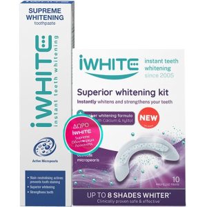 iWhite Promo Whitening Kit Superior 10 prefilled trays + Supreme Whitening Toothpaste 75ml