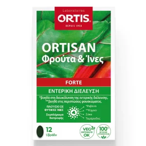 ORTIS Ortisan Forte Φρούτα & Ίνες Εντερική Διέλευση 12δισκία
